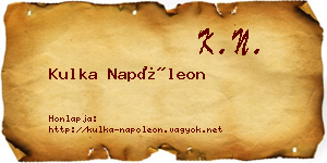 Kulka Napóleon névjegykártya
